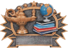 Lamp of Knowledge Oval Banner Plate