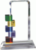 Coloured block billboard glass award