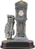 Grandfather clock and golf bag resin award