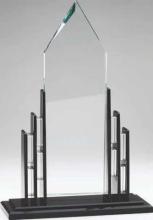 13 1/4" Gotham Clear &amp; Black Optic Crystal Award